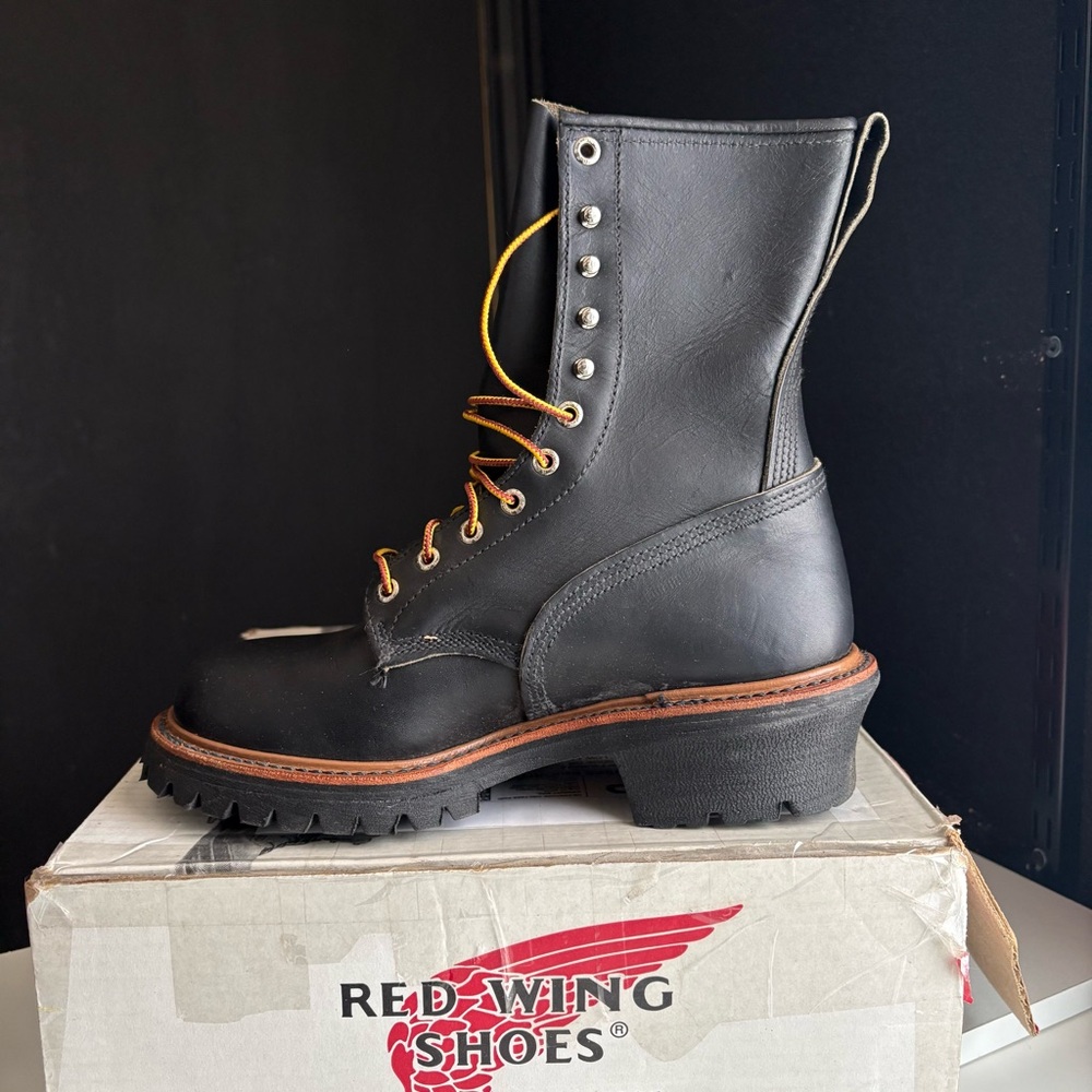 Red Wing Vintage Leather Logger Vibram Lace up Boot made in USA Deadstock - Picture 14 of 14